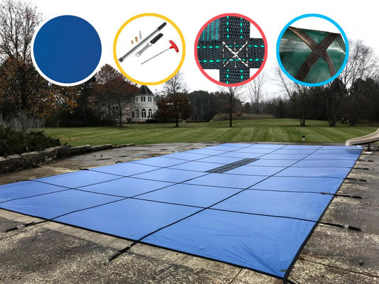 WaterWarden 27-ft x 12-ft Pool Safety Cover In-Ground Vinyl Safety and winter Rectangle Pool Cover