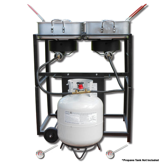 King Kooker Outdoor Cooker 2-Burners Propane Manual Steel Outdoor Burner 6217