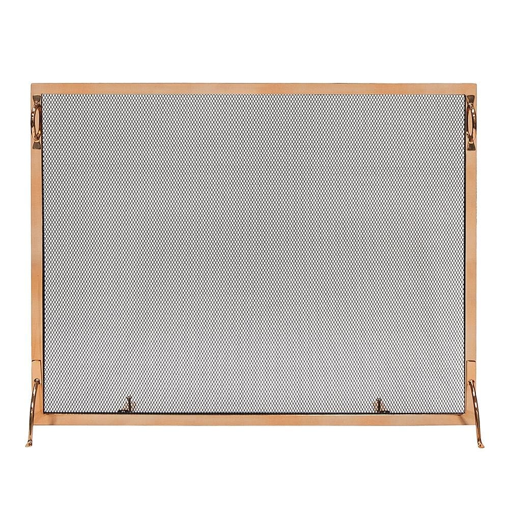Minuteman International 8-in Polished Brass Steel 1-Panel Flat Fireplace Screen SSM-3830BR