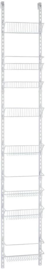 ClosetMaid Adjustable Organizer Rack with Baskets Wall or Over Door Mount, for Kitchen, Pantry, Utility Room, Closet, 12 in. W, White Finish, Inch