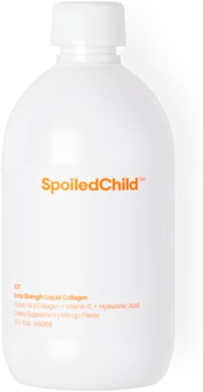 SpoiledChild Collagen Peptides + Vitamin C + Hyaluronic Acid Liquid Collagen Mango Flavor 450 ml (15.2 Fl oz)