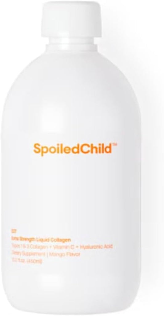 SpoiledChild Collagen Peptides + Vitamin C + Hyaluronic Acid Liquid Collagen Mango Flavor 450 ml (15.2 Fl oz)