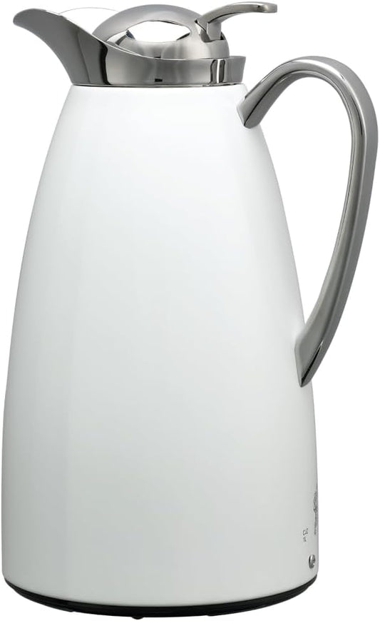 Service Ideas CJZ1WHT Classy Vacuum Carafe, 1 Liter Capacity, Stainless Steel, White Powder Coat Finish (Case of 6)