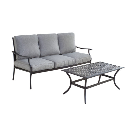Top Home Space 2 -Piece Patio Sofa Conversation Set with Gray Top Home Space Cushions
