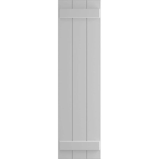 Ekena Millwork 16.125-in W x 76-in H Primed Paintable/Stainable Board and batten Exterior Shutters ( 2 -Pack )