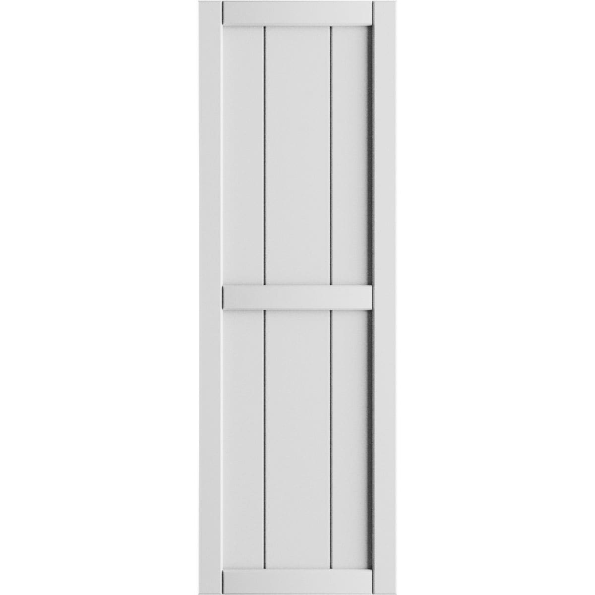 Ekena Millwork 16.125-in W x 63-in H White Paintable/Stainable Board and batten Framed Exterior Shutters ( 2 -Pack )