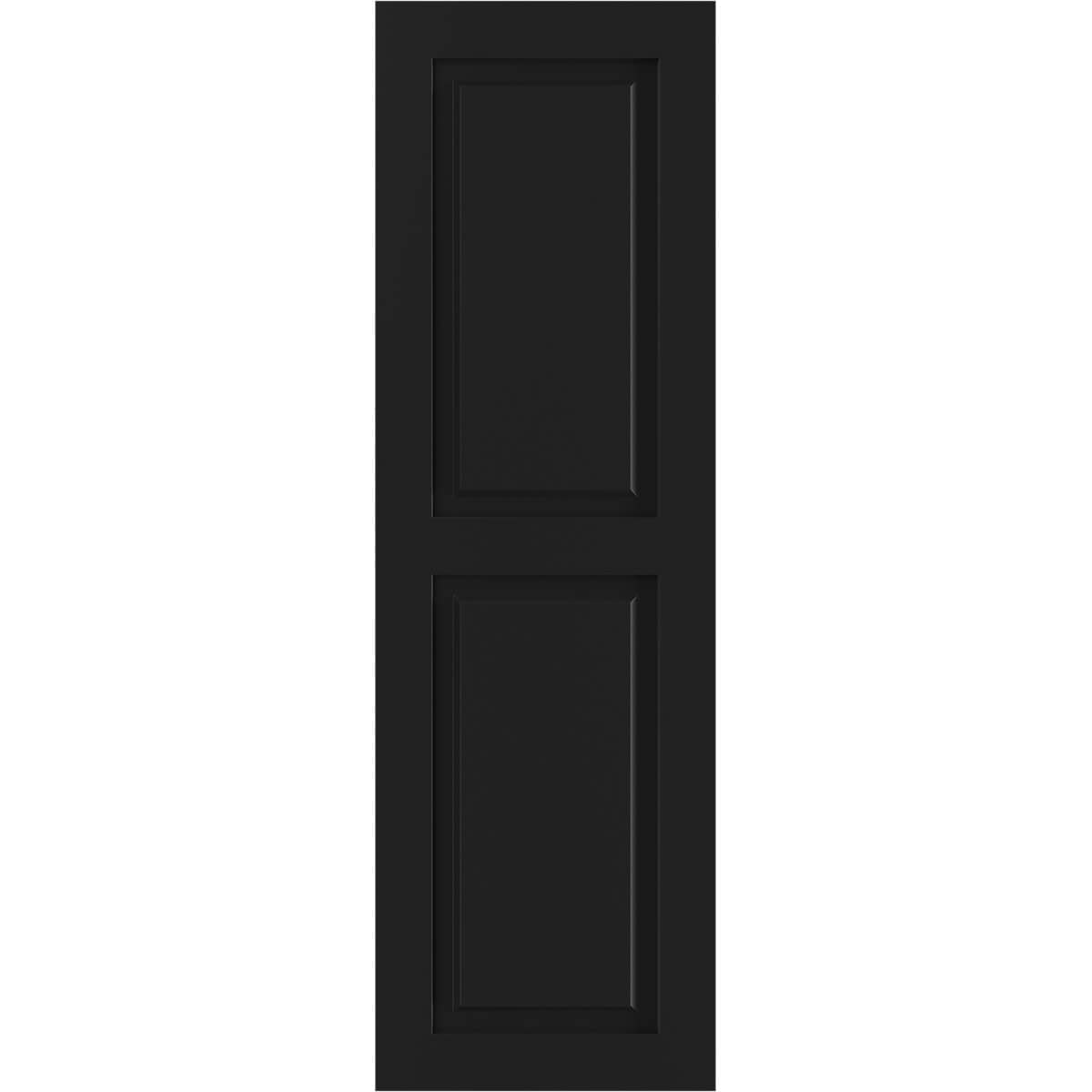Ekena Millwork 12-in W x 79-in H Black Raised panel Exterior Shutters ( 2 -Pack )