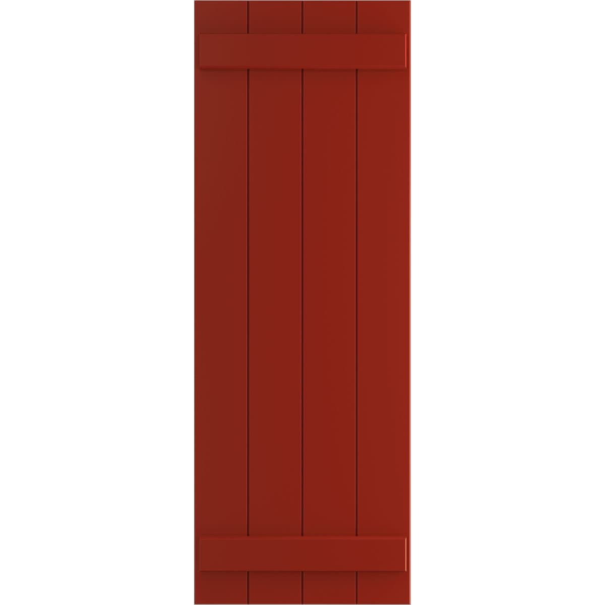Ekena Millwork 21.5-in W x 32-in H Fire Red Board and batten Exterior Shutters ( 2 -Pack )