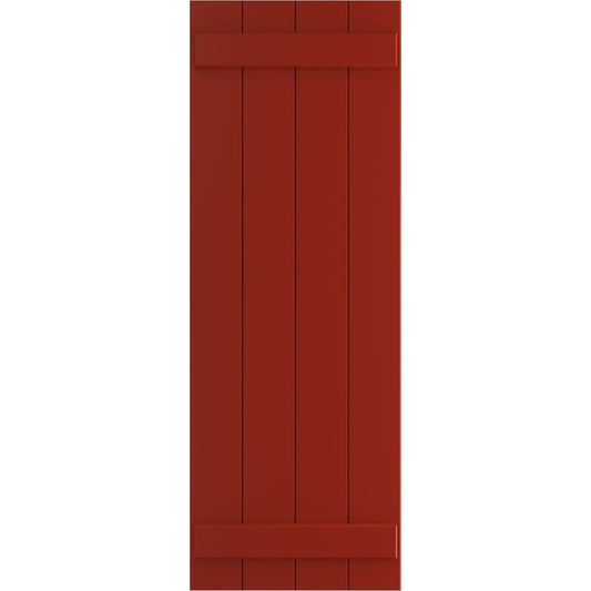 Ekena Millwork 21.5-in W x 32-in H Fire Red Board and batten Exterior Shutters ( 2 -Pack )