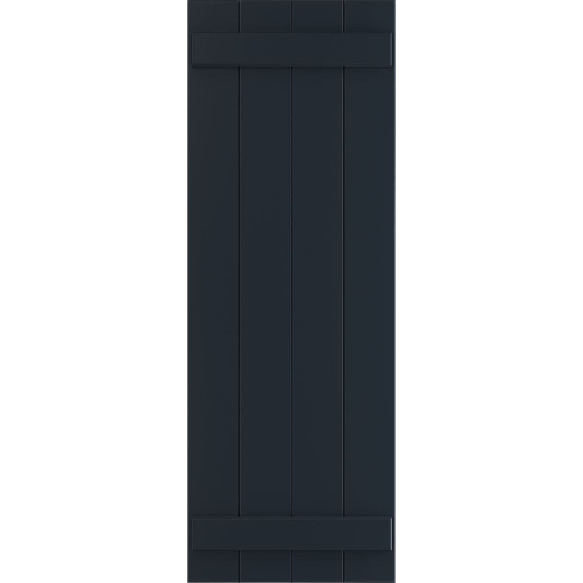 Ekena Millwork 21.5-in W x 36-in H Starless Night Blue Board and batten Exterior Shutters ( 2 -Pack )