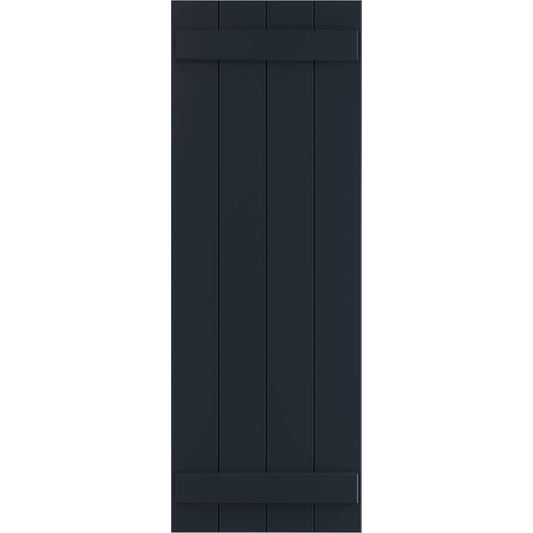 Ekena Millwork 21.5-in W x 36-in H Starless Night Blue Board and batten Exterior Shutters ( 2 -Pack )