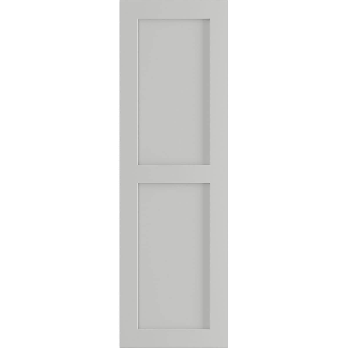 Ekena Millwork 18-in W x 50-in H Hailstorm Gray Flat panel Exterior Shutters ( 2 -Pack )