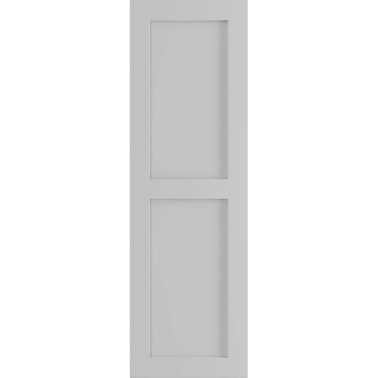 Ekena Millwork 18-in W x 50-in H Hailstorm Gray Flat panel Exterior Shutters ( 2 -Pack )