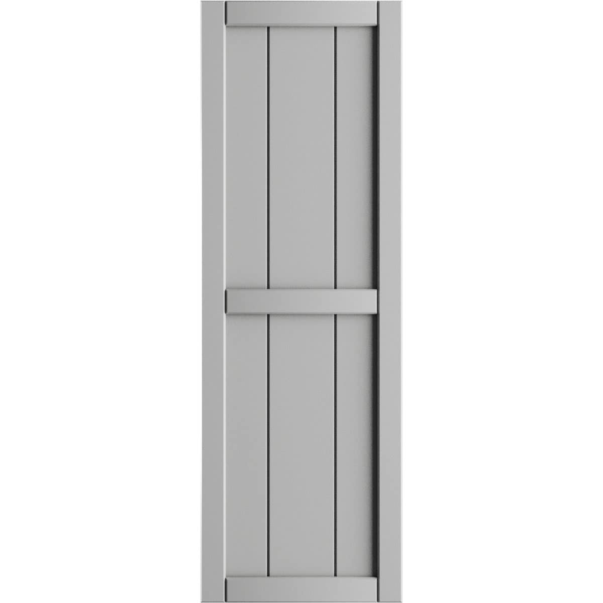 Ekena Millwork 10.75-in W x 69-in H Hailstorm Gray Board and batten Framed Exterior Shutters ( 2 -Pack )