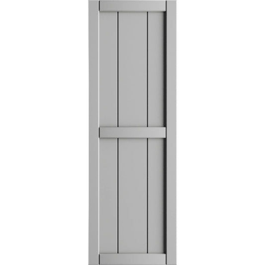 Ekena Millwork 10.75-in W x 69-in H Hailstorm Gray Board and batten Framed Exterior Shutters ( 2 -Pack )