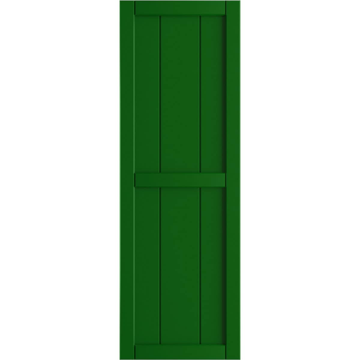 Ekena Millwork 16.125-in W x 62-in H Viridian Green Board and batten Framed Exterior Shutters ( 2 -Pack )