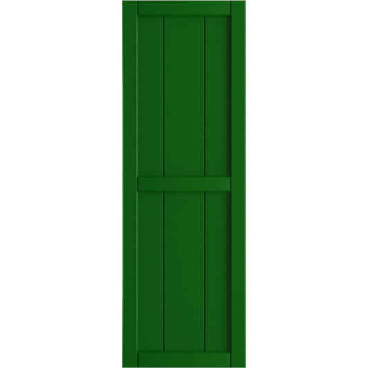 Ekena Millwork 16.125-in W x 62-in H Viridian Green Board and batten Framed Exterior Shutters ( 2 -Pack )