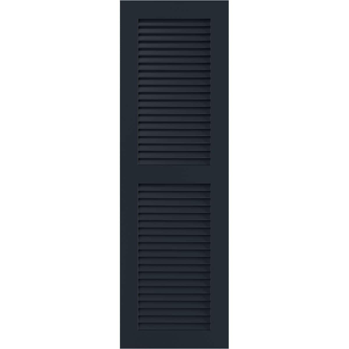 Ekena Millwork 12-in W x 73-in H Starless Night Blue Louvered Exterior Shutters ( 2 -Pack )