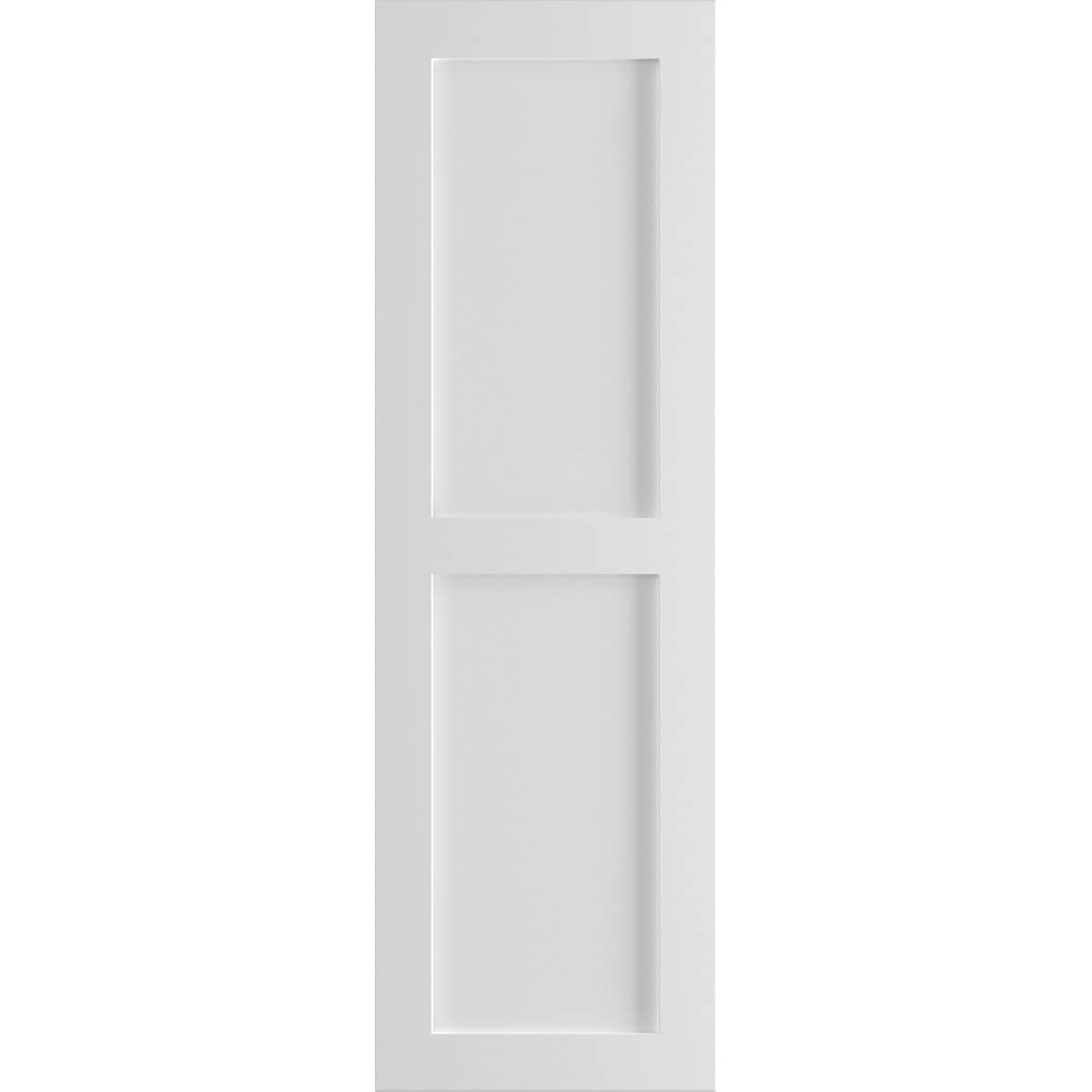 Ekena Millwork 18-in W x 42-in H White Paintable/Stainable Flat panel Exterior Shutters ( 2 -Pack )