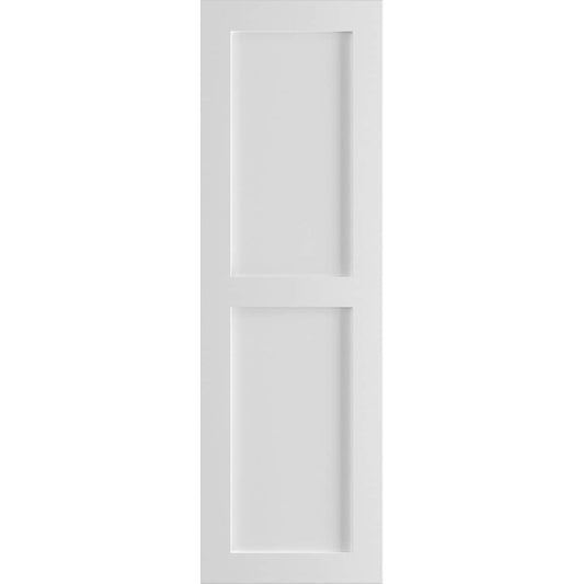 Ekena Millwork 18-in W x 42-in H White Paintable/Stainable Flat panel Exterior Shutters ( 2 -Pack )