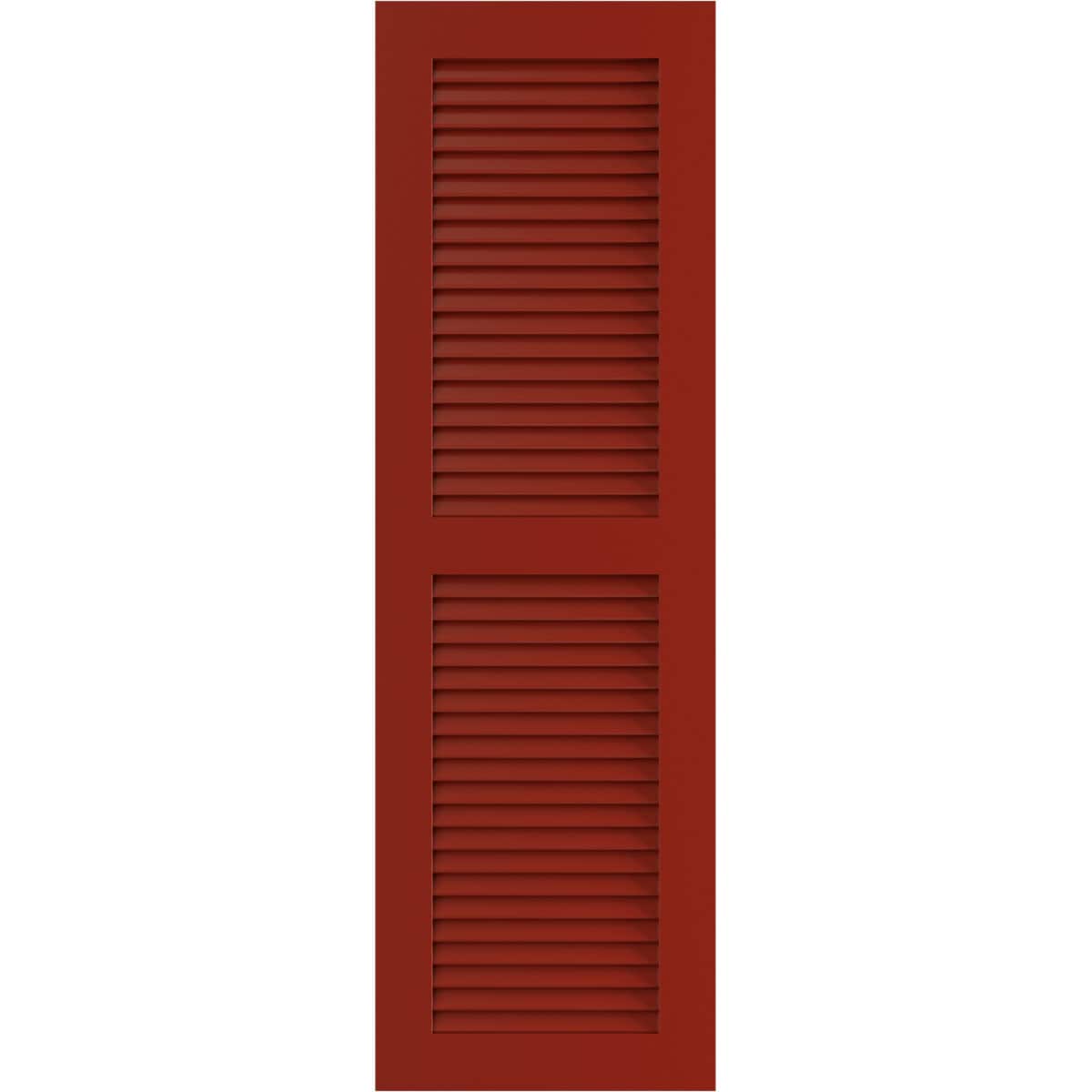 Ekena Millwork 15-in W x 62-in H Fire Red Louvered Exterior Shutters ( 2 -Pack )