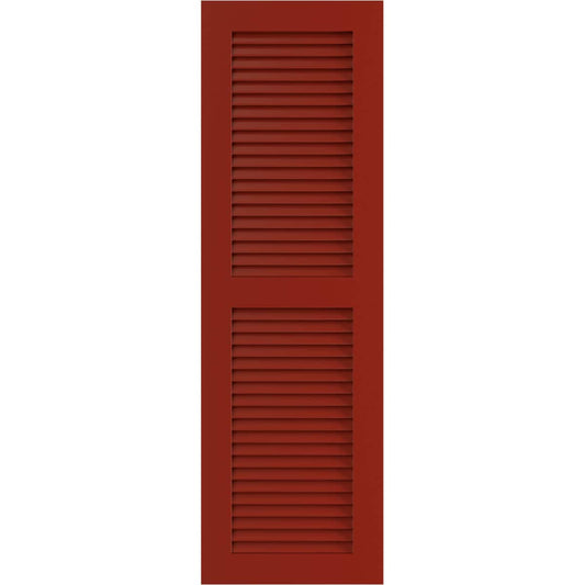 Ekena Millwork 15-in W x 62-in H Fire Red Louvered Exterior Shutters ( 2 -Pack )