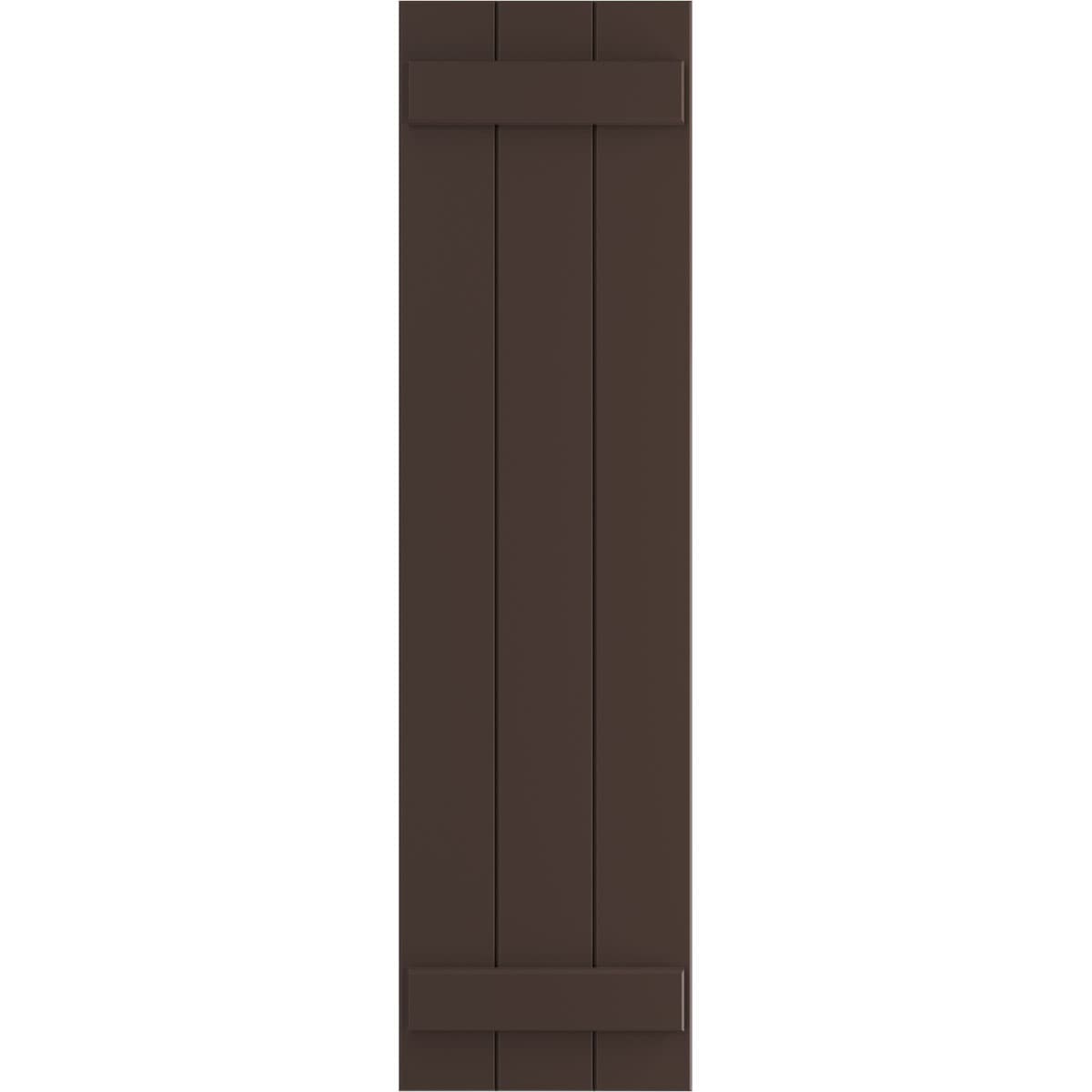 Ekena Millwork 16.125-in W x 55-in H Raisin Brown Board and batten Exterior Shutters ( 2 -Pack )