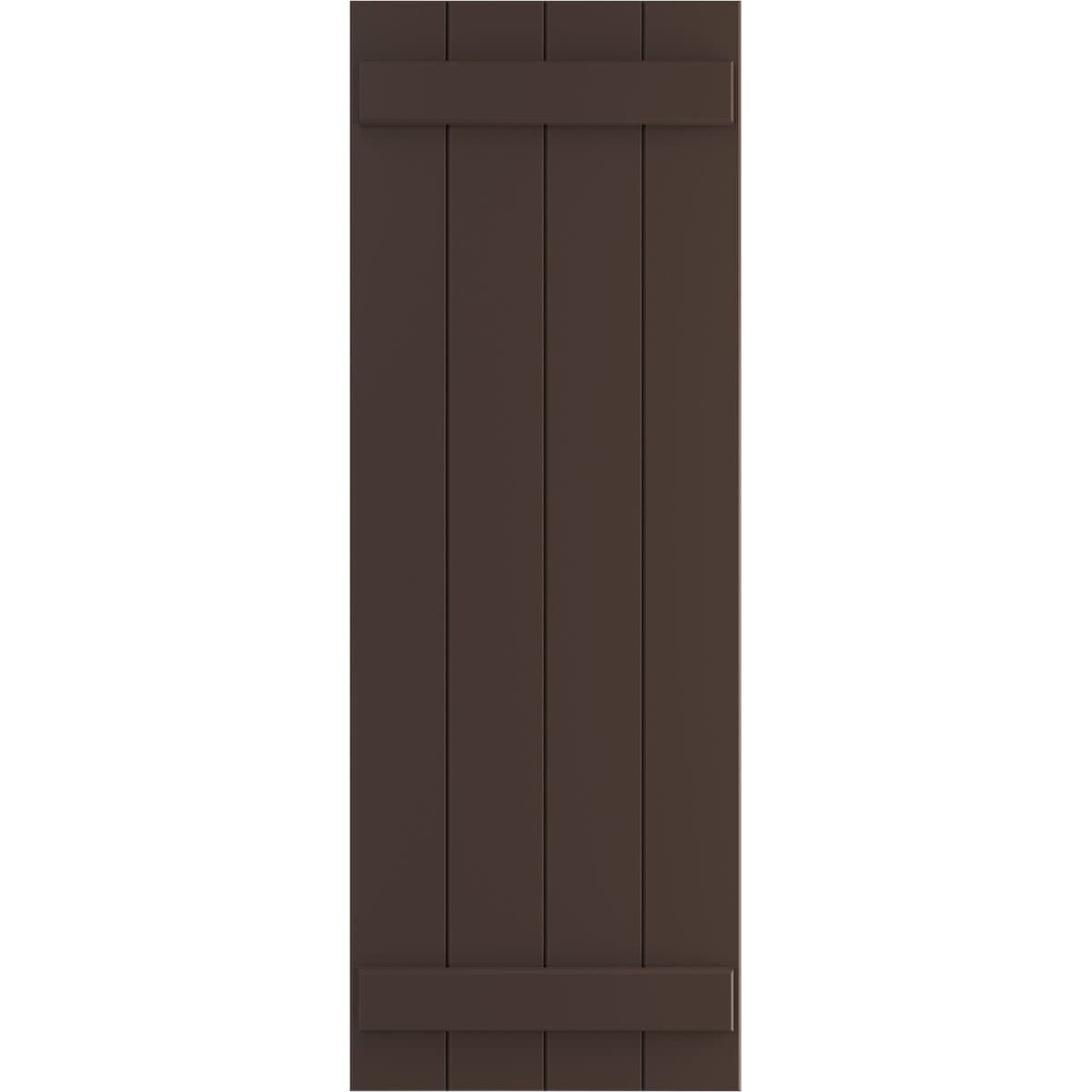 Ekena Millwork 21.5-in W x 35-in H Raisin Brown Board and batten Exterior Shutters ( 2 -Pack )