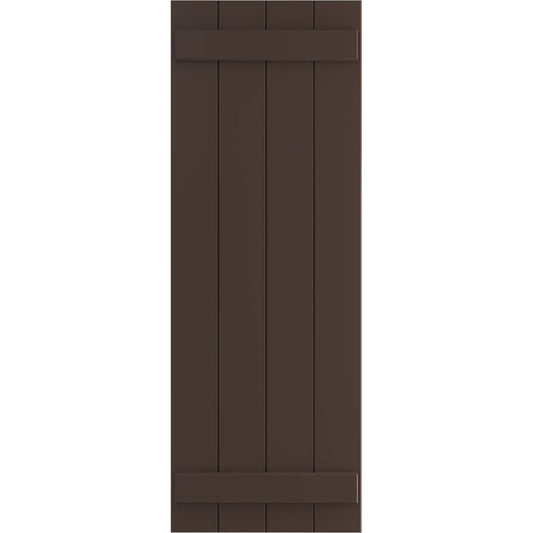 Ekena Millwork 21.5-in W x 35-in H Raisin Brown Board and batten Exterior Shutters ( 2 -Pack )