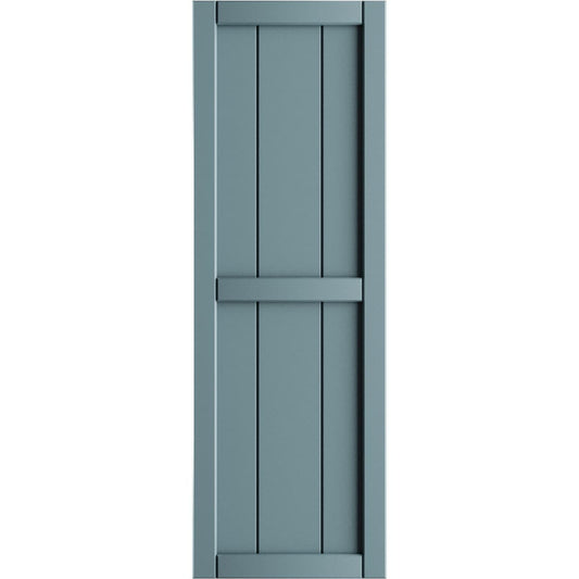 Ekena Millwork 21.5-in W x 39-in H Peaceful Blue Board and batten Framed Exterior Shutters ( 2 -Pack )