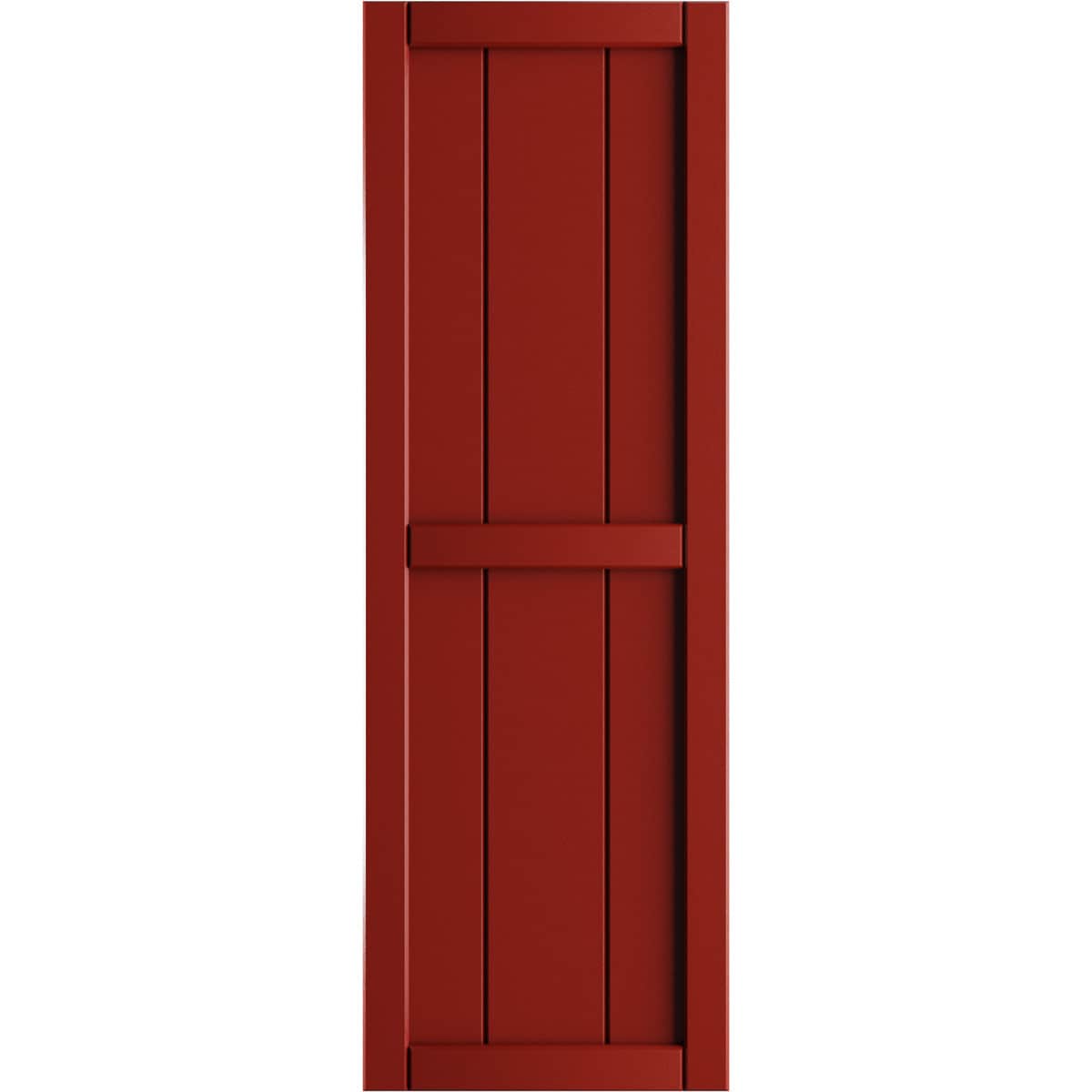 Ekena Millwork 16.125-in W x 67-in H Fire Red Board and batten Framed Exterior Shutters ( 2 -Pack )
