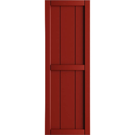 Ekena Millwork 16.125-in W x 67-in H Fire Red Board and batten Framed Exterior Shutters ( 2 -Pack )