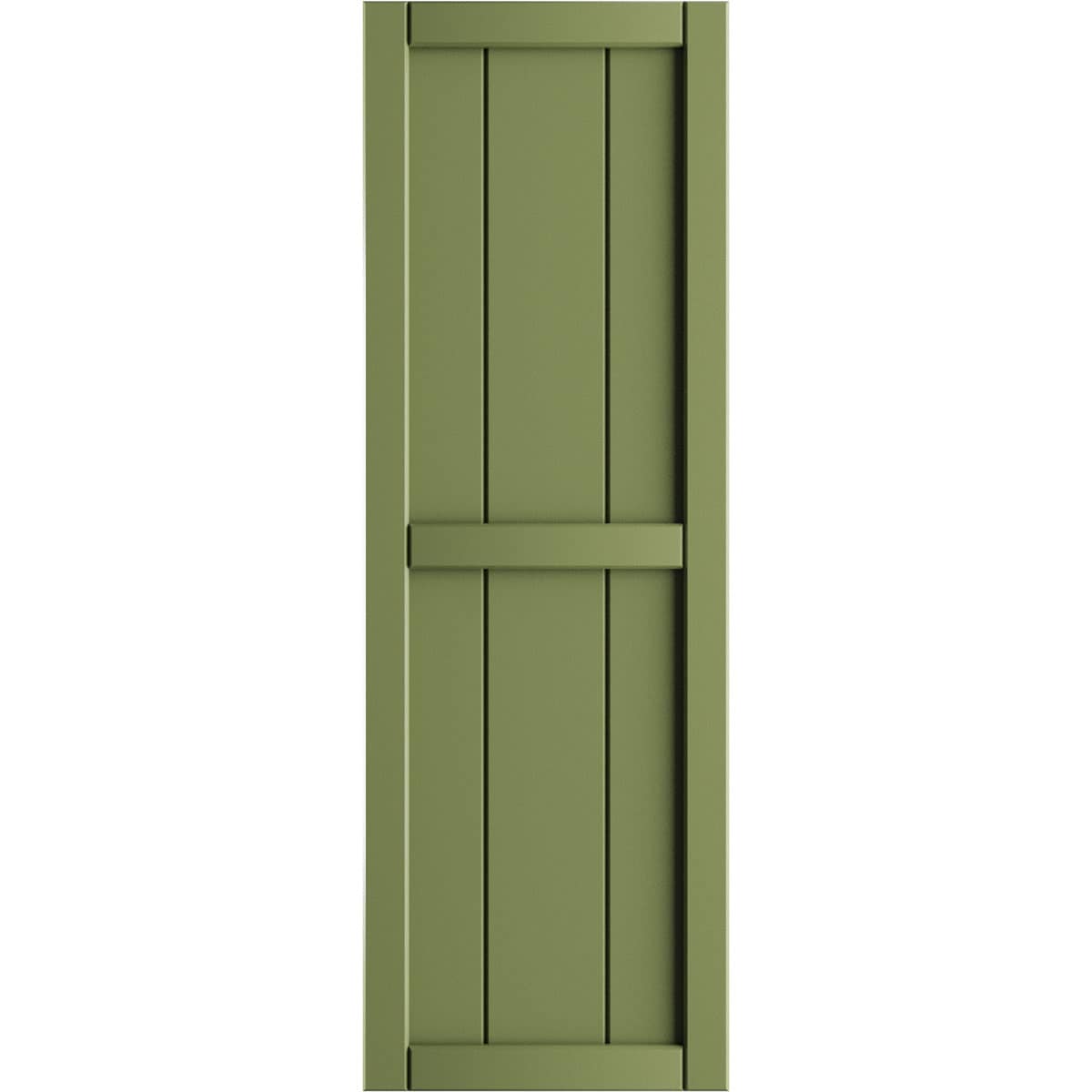 Ekena Millwork 21.5-in W x 55-in H Moss Green Board and batten Framed Exterior Shutters ( 2 -Pack )