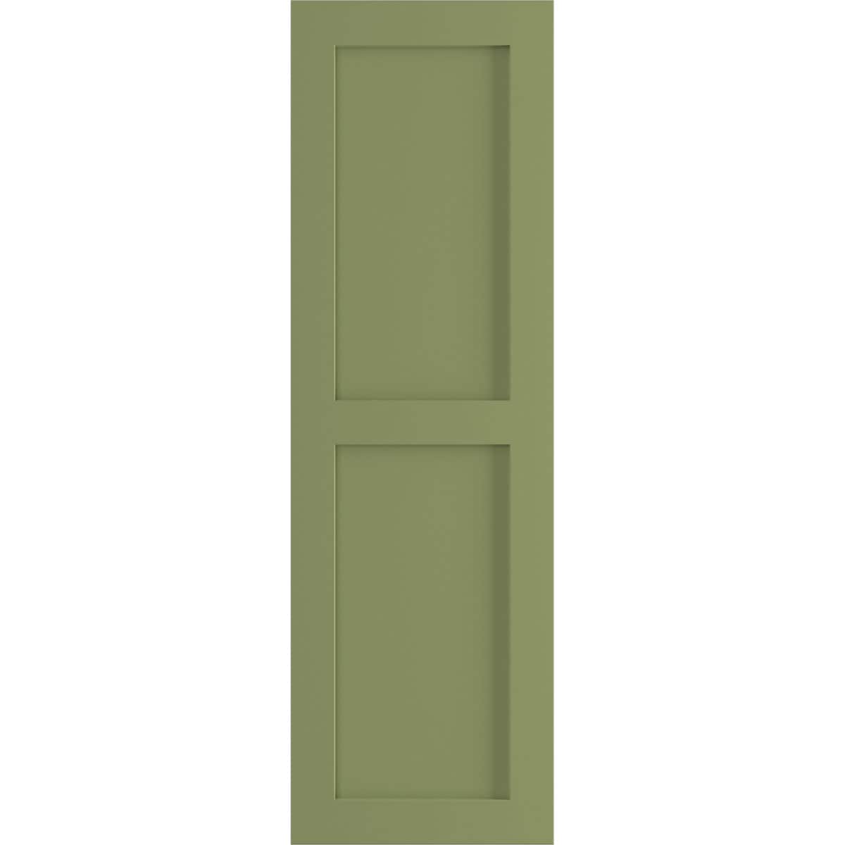 Ekena Millwork 18-in W x 43-in H Moss Green Flat panel Exterior Shutters ( 2 -Pack )