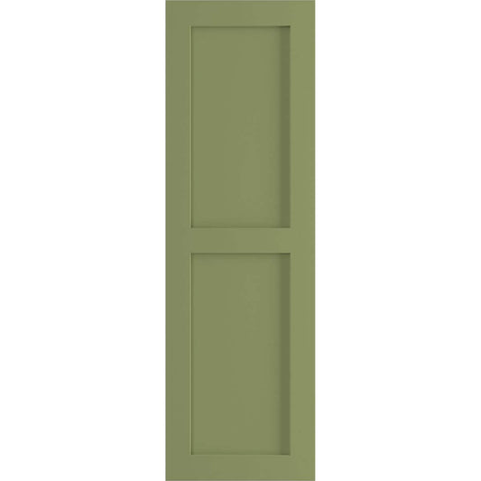 Ekena Millwork 18-in W x 43-in H Moss Green Flat panel Exterior Shutters ( 2 -Pack )