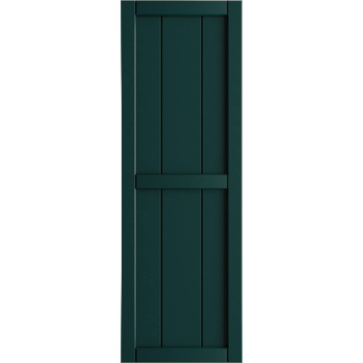 Ekena Millwork 21.5-in W x 54-in H Thermal Green Board and batten Framed Exterior Shutters ( 2 -Pack )