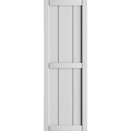 Ekena Millwork 16.125-in W x 62-in H Unfinished Paintable/Stainable Board and batten Framed Exterior Shutters ( 2 -Pack )