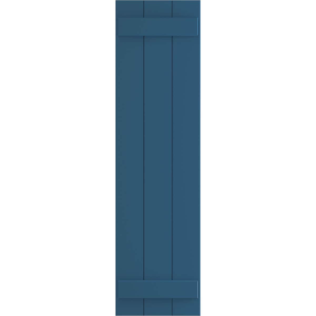 Ekena Millwork 16.125-in W x 61-in H Sojourn Blue Board and batten Exterior Shutters ( 2 -Pack )