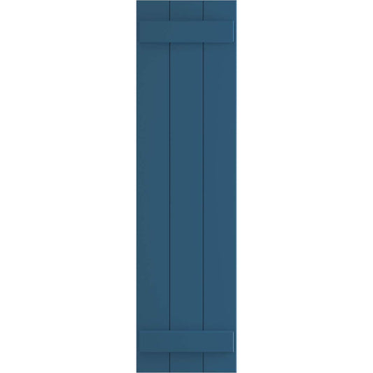 Ekena Millwork 16.125-in W x 61-in H Sojourn Blue Board and batten Exterior Shutters ( 2 -Pack )
