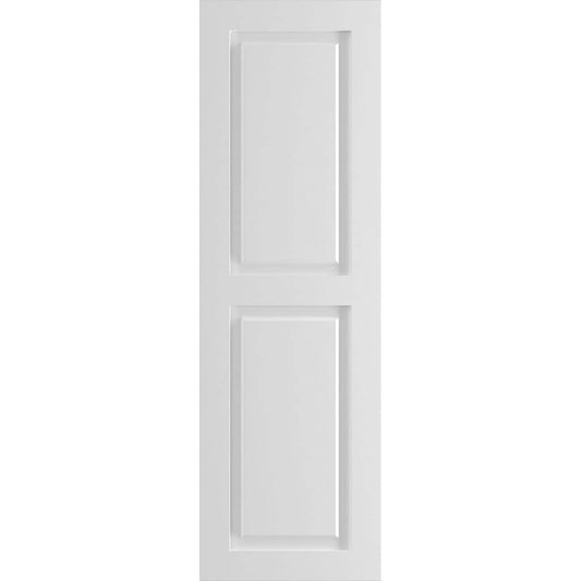 Ekena Millwork 15-in W x 56-in H White Paintable/Stainable Raised panel Exterior Shutters ( 2 -Pack )