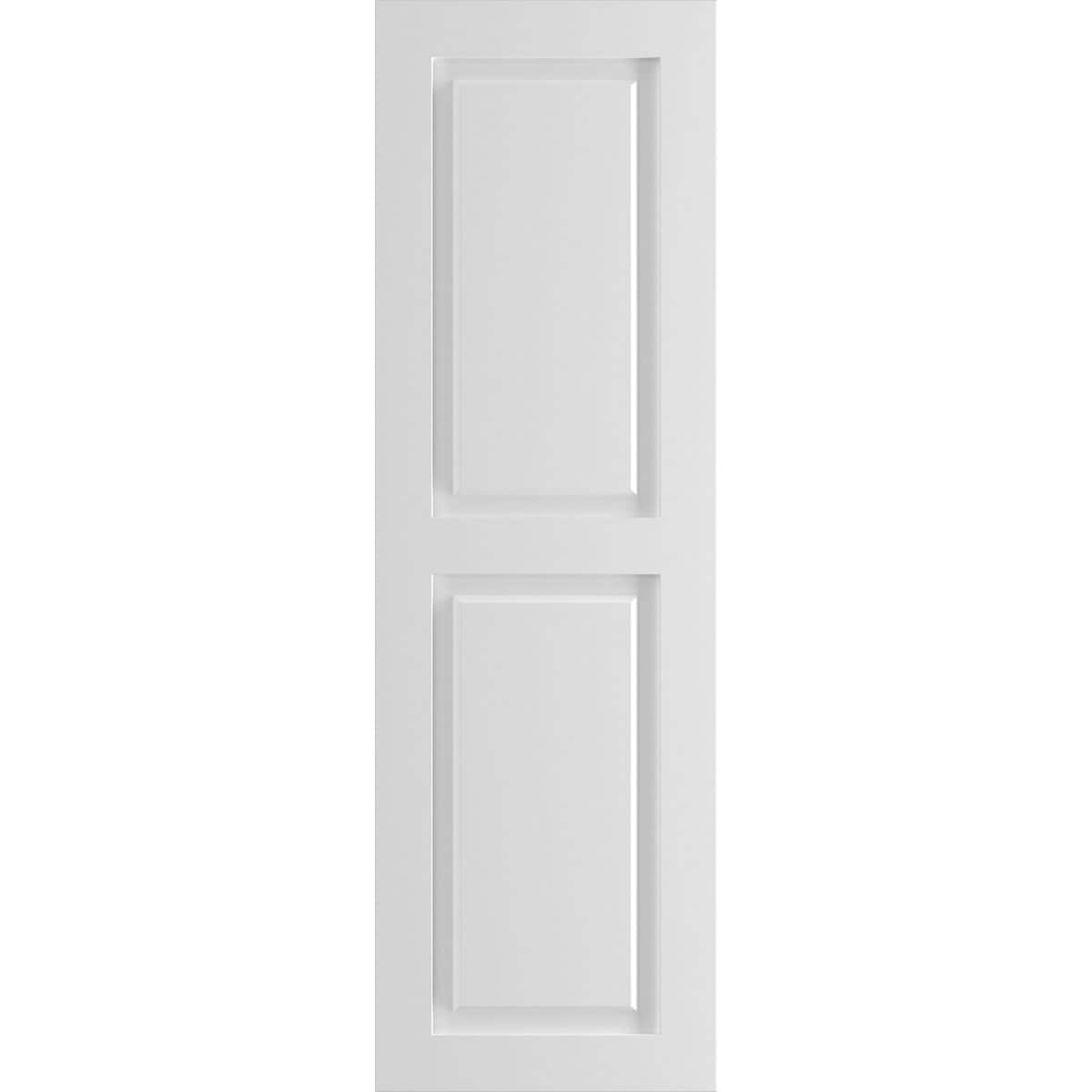 Ekena Millwork 15-in W x 50-in H White Paintable/Stainable Raised panel Exterior Shutters ( 2 -Pack )