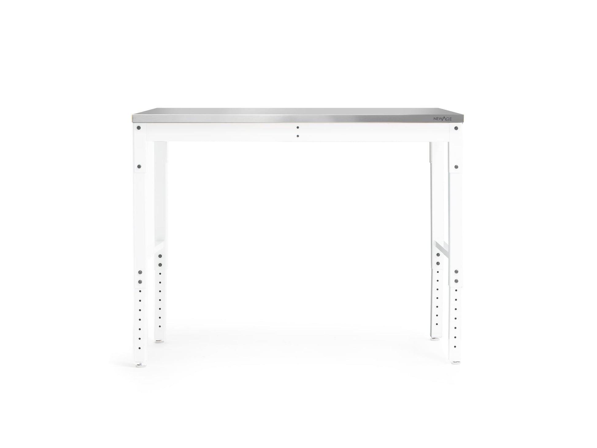 NewAge Products 48-in L x 43-in H White Stainless Steel Adjustable Height Portable Work Bench 55937