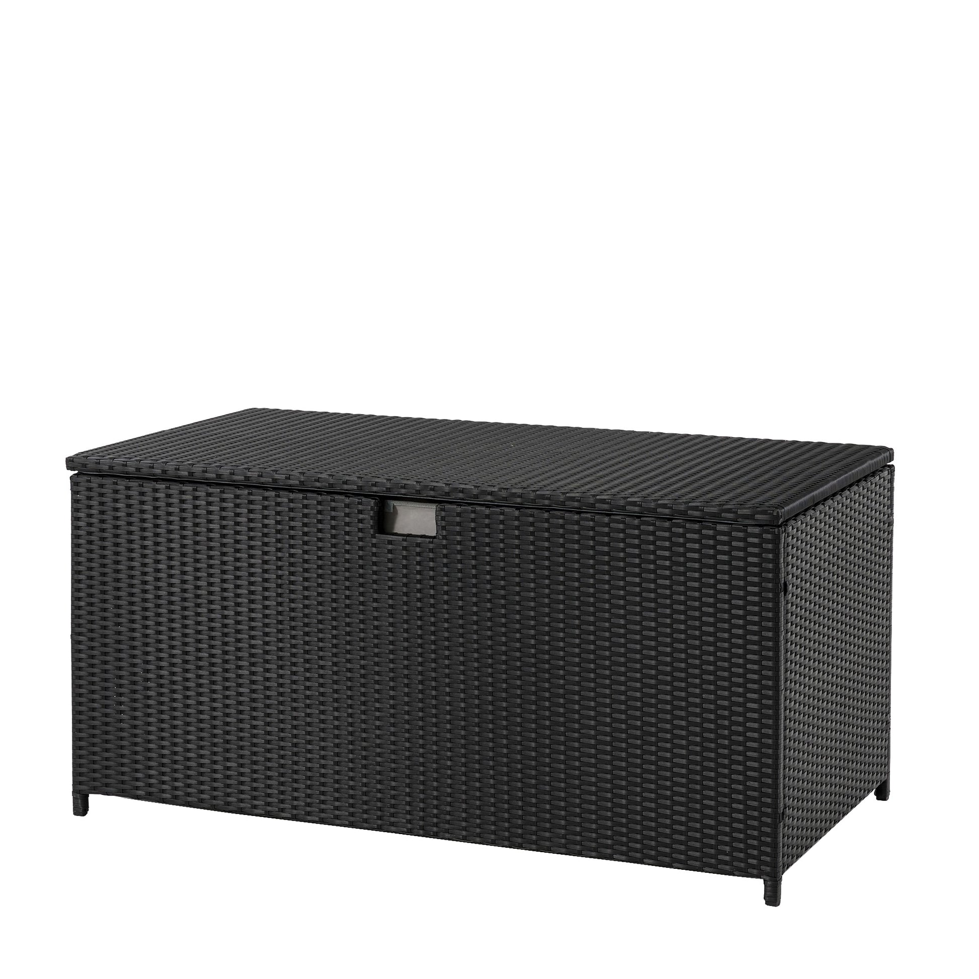 Glitzhome 52.75-Inches L x 29.00-Inches 140-Gallons Black Plastic Deck Box