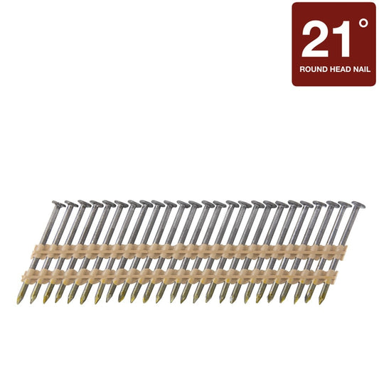 Metabo HPT 3-in x 0.12-in 21 Degree Hot-Dipped Galvanized Ring Shank Collated Framing Nails (4000-Per Box) 10302HPT