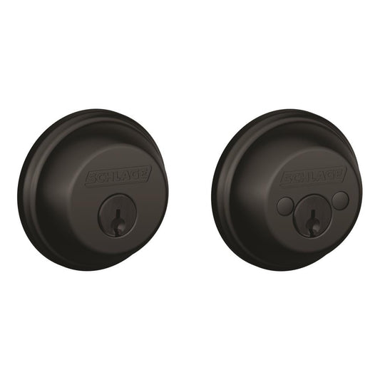Schlage B60 Series Matte Black Double Cylinder Deadbolt B62622