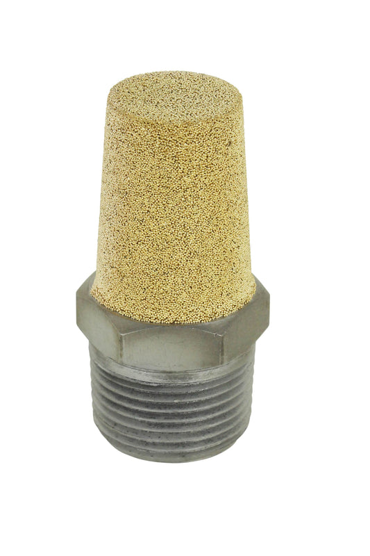 Milton Pneumatic Exhaust Muffler, 3/4&#8221; MNPT 40 Micron Sintered Bronze Silencer/Diffuse air and Noise Reducer - Box of 25 1086-12ABK