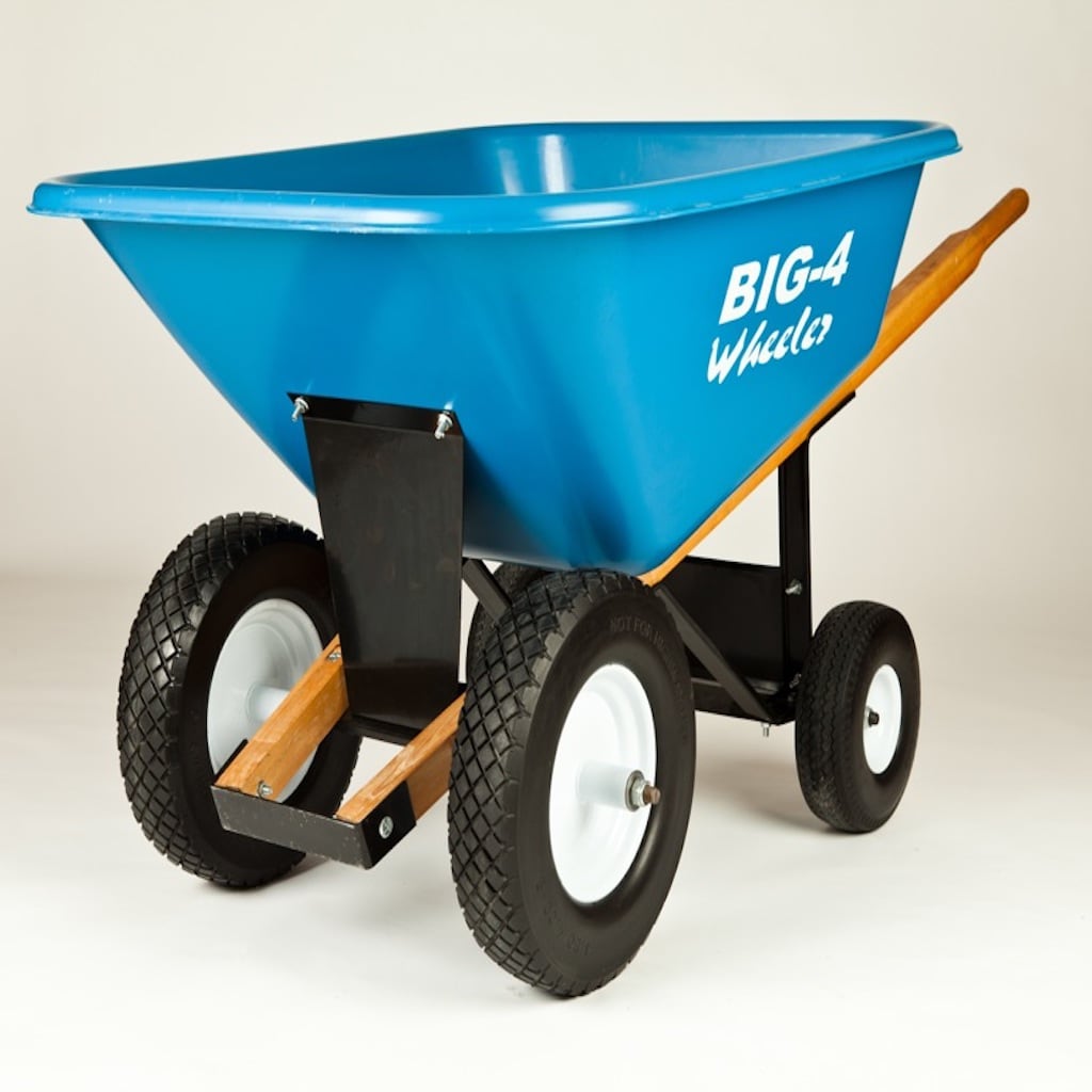 Big 4 Wheeler 8-cu ft 4 Wheel Steel Push Wheelbarrow