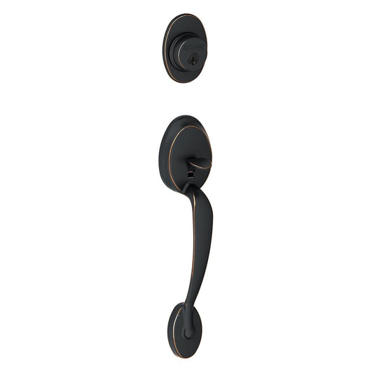 Schlage F Series Aged Bronze Single Deadbolt Entry Door Exterior Handle F58PLY716