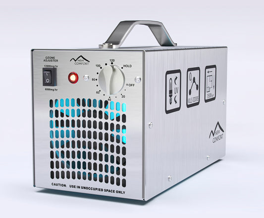 New Comfort Ozone Generator 1 -Speed Silver Non-HEPA and UV Air Purifier (Covers: 6000-sq ft )