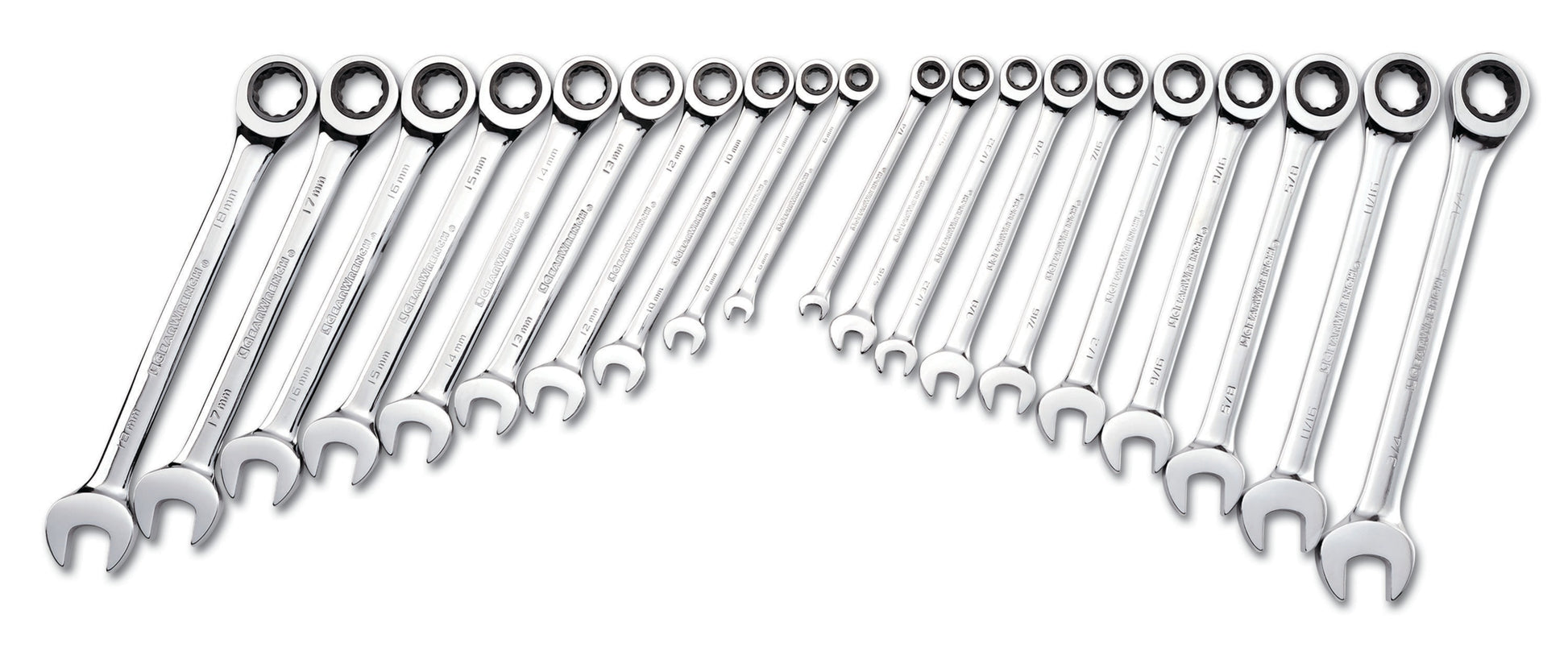 GEARWRENCH 20-Piece Set Standard (SAE) and Metric Ratchet Wrench 35720-06